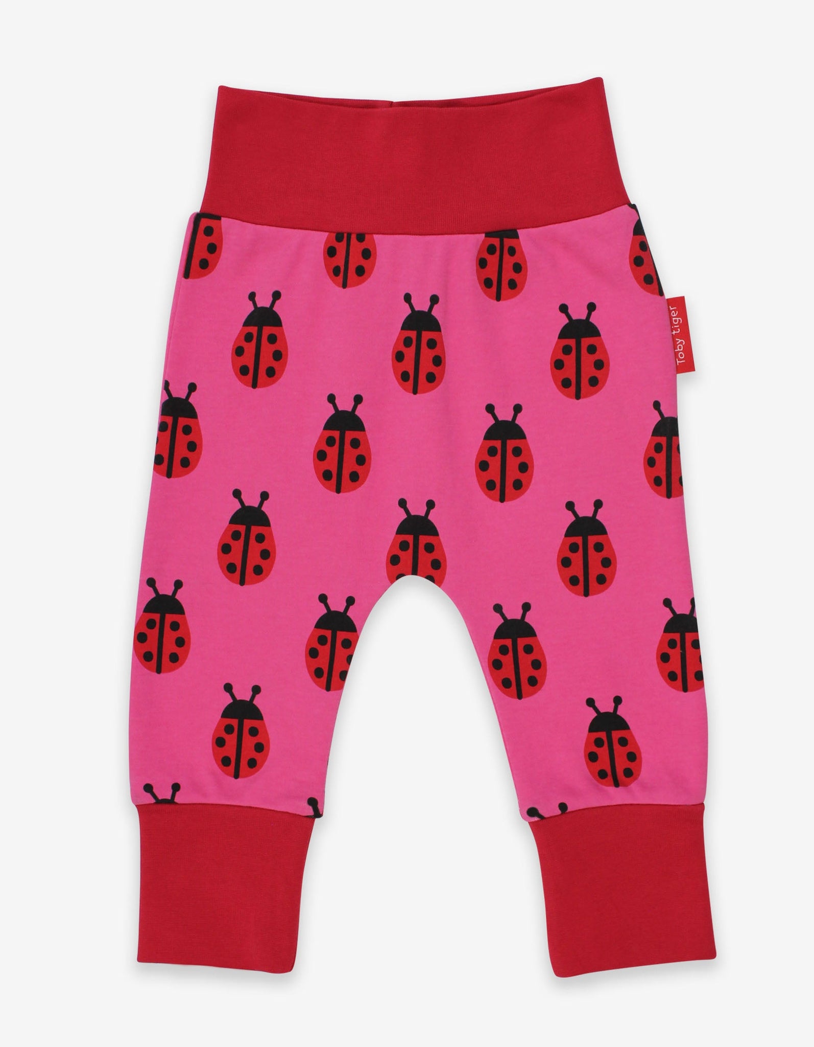 Organic Pink Ladybird Printed Yoga Pants