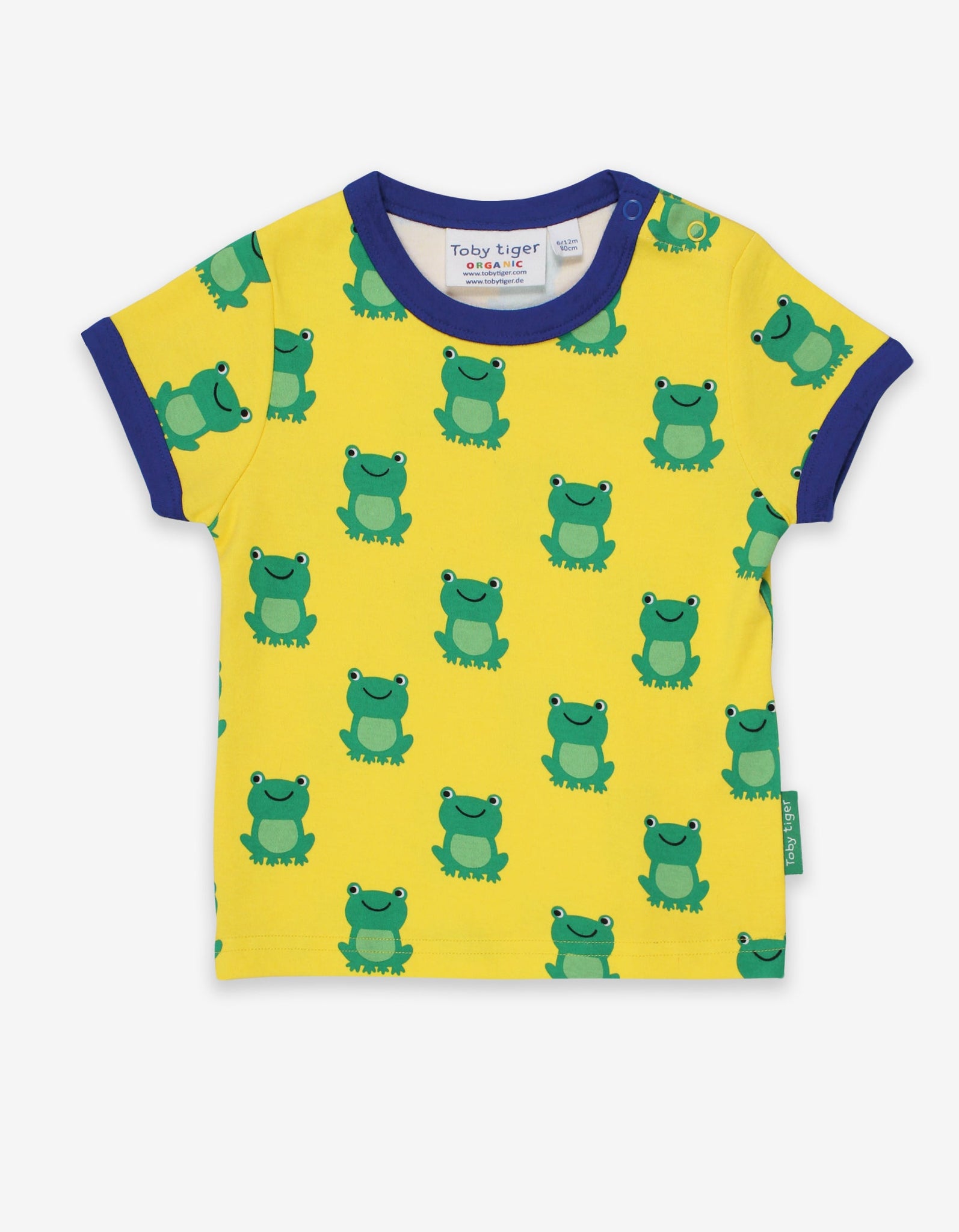 Yellow Organic Frog Print T Shirt