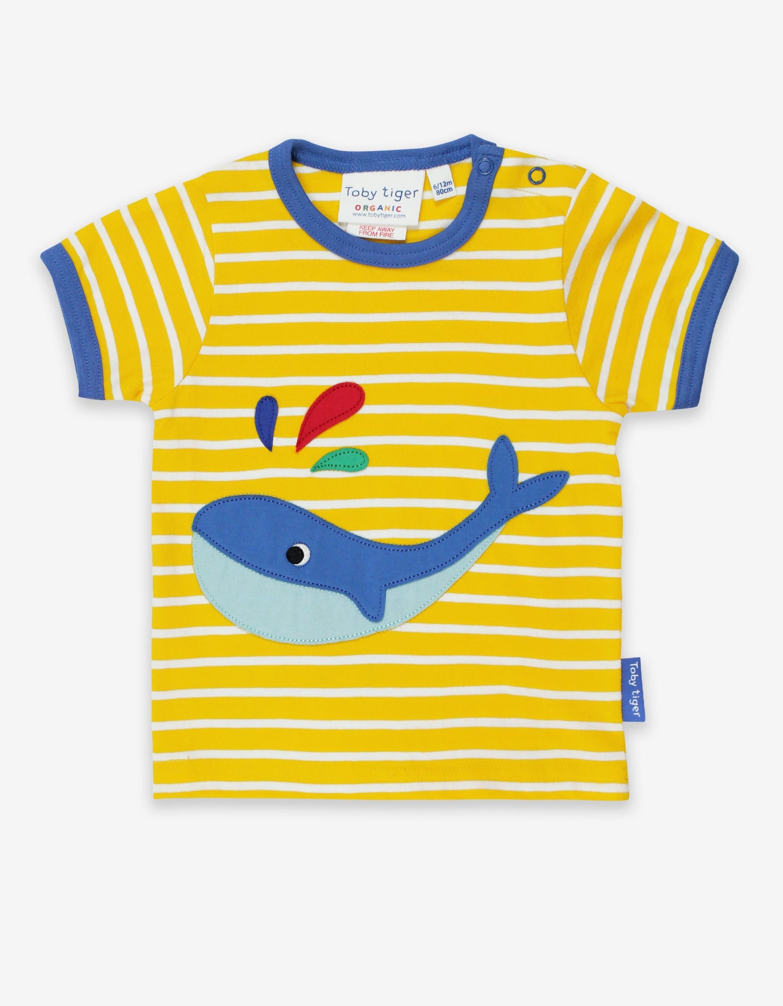 Yellow Organic Whale Applique T Shirt