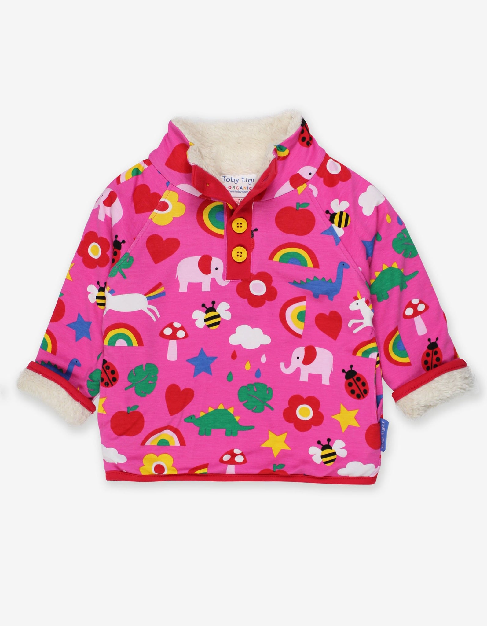 Pink Organic Magical MixUp Printed Cosy Fleece Sweatshirt