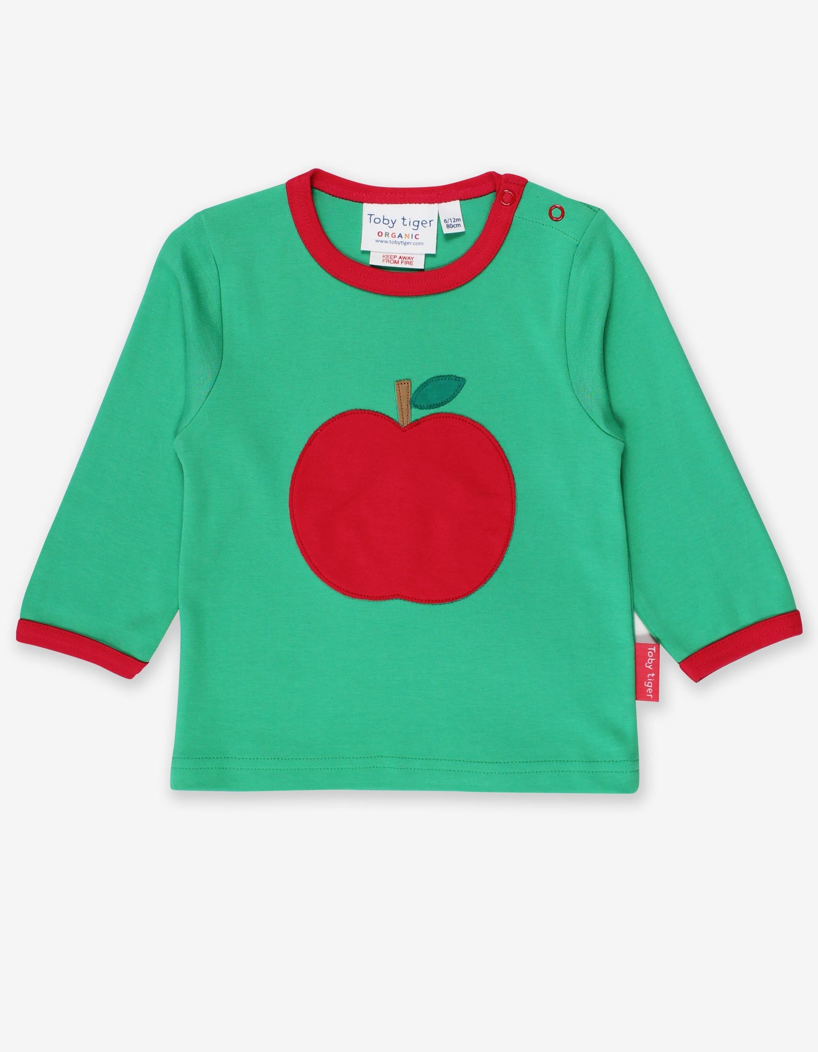 Organic Green Apple Printed Applique T Shirt