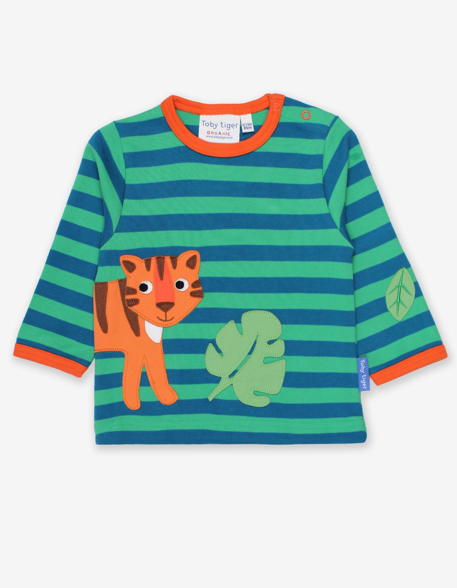 Organic Born Free Tiger Printed Applique T Shirt
