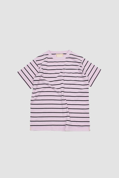 Herve Striped Unisex T-shirt Pink/navy