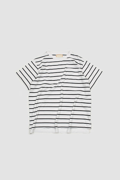 Herve Striped Unisex T-shirt White/navy