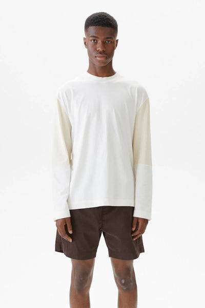 T-shirt Mid Weight Ls Light Beige/off White