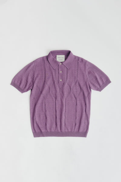 Ferrini Knit Polo Aubergine