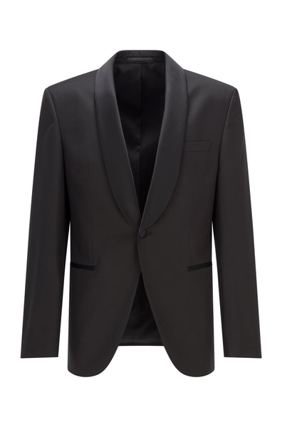 Hugo Boss Black Virgin Wool Regular Fit With Shawl Lapels Dress Jacket