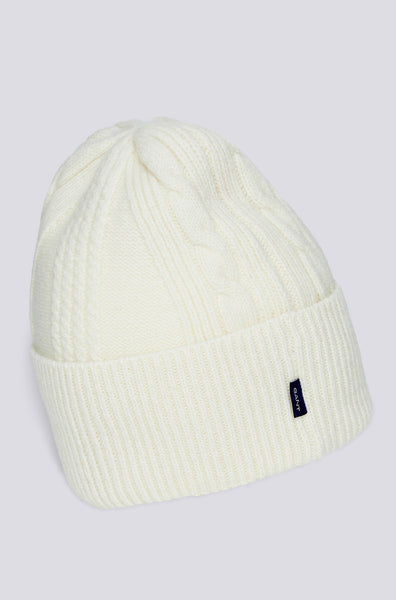 Gant Cream D2 Cable Knitted Beanie