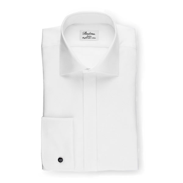 Stenstroms White Slimline Evening Dress Shirt with Double Cuffs