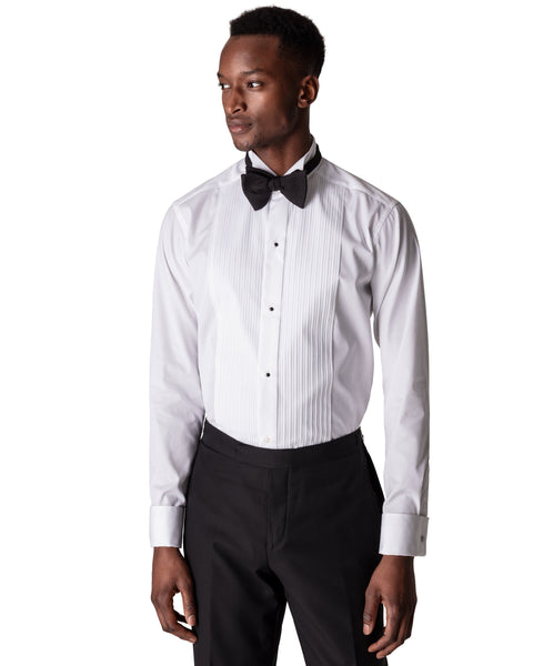 ETON White Plisse Wing Collar Dress Contemporary Fit Shirt