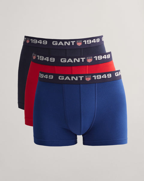 Gant Pack of 3 Blue Red and Navy Retro Shield Trunks