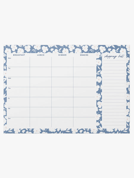 Busy B Blue Ditsy Meal Planner Pad