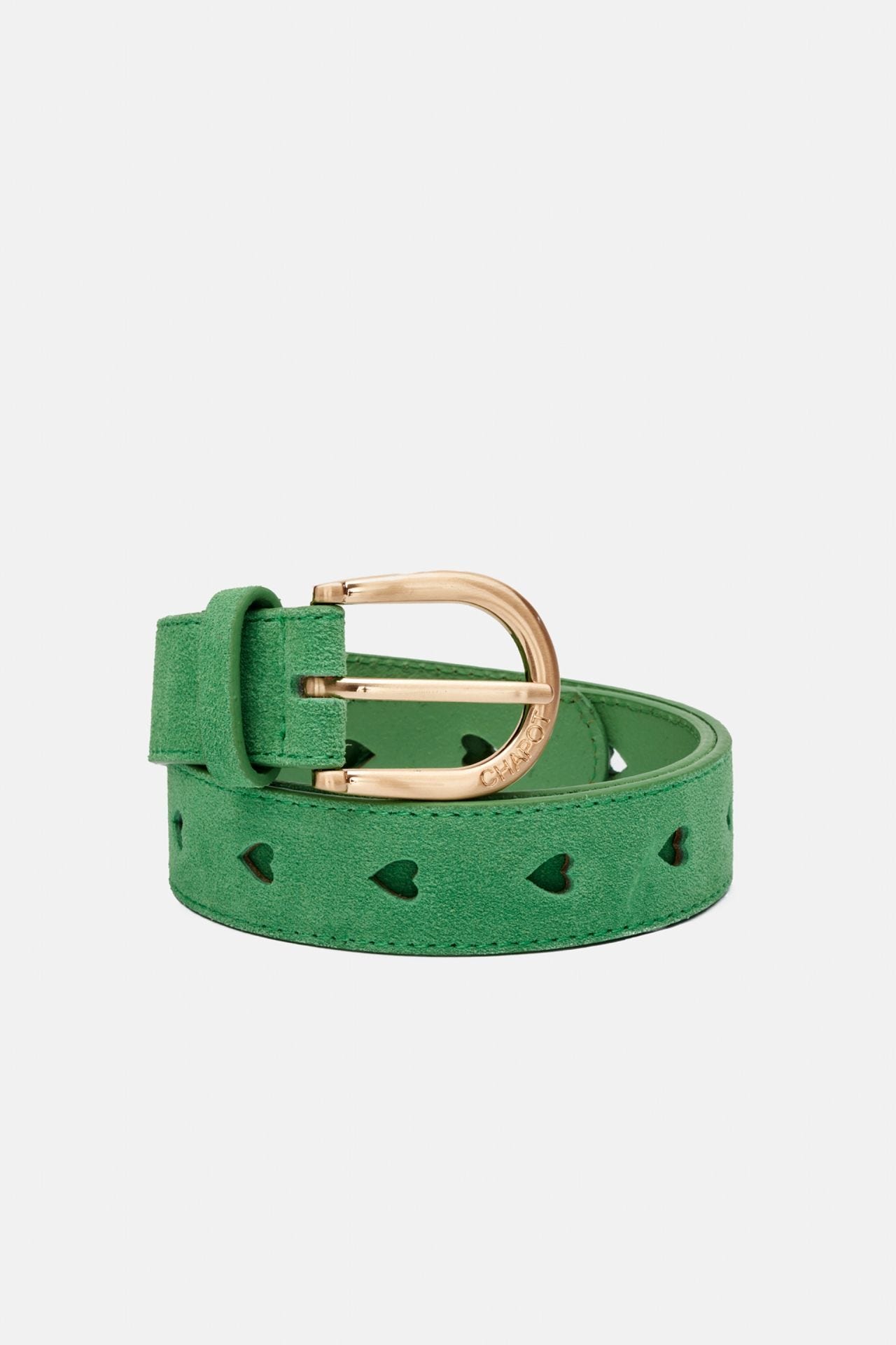 Green Cut It Out Heart Belt