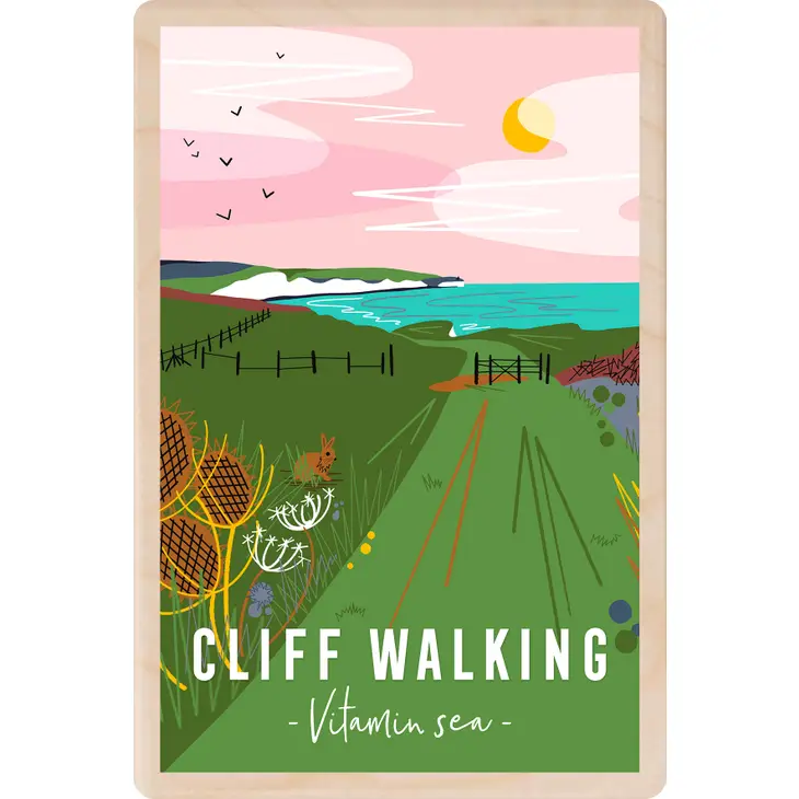 The Wooden Postcard Company Cliff Walking Wooden Postcard