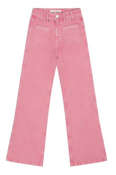 Mabel Wide Leg Jeans In Washed Candy Floss