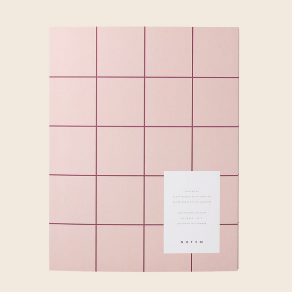 NOTEM Large Uma Lay Flat Notebook | Rose Grid