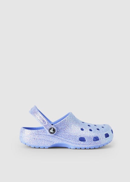 Womens Classic Glitter Clog In Moon Jelly