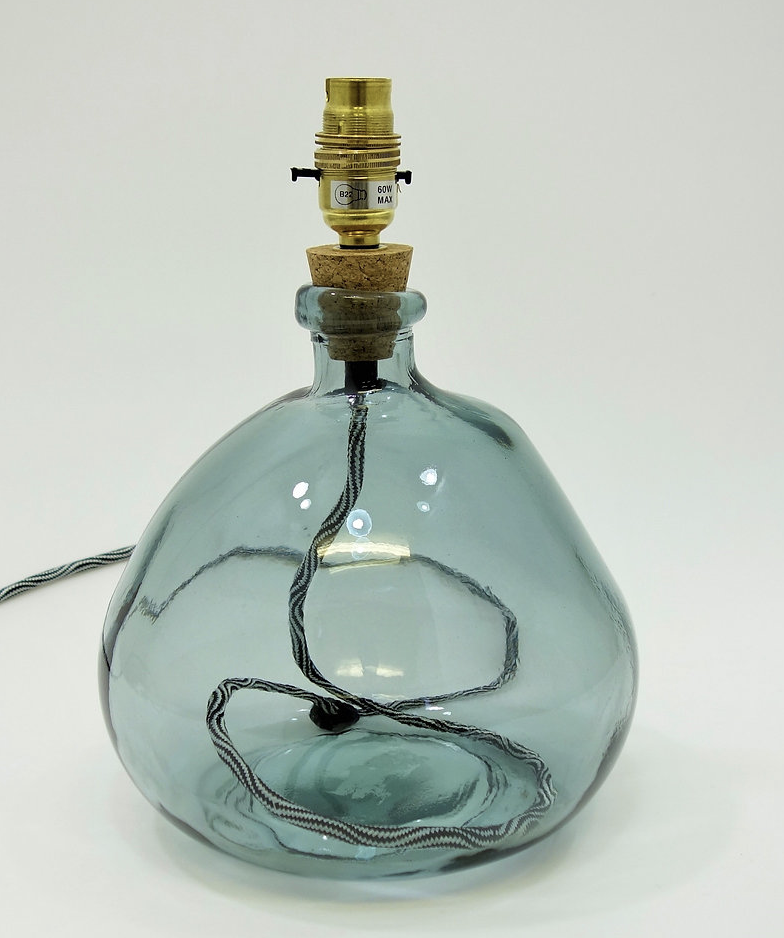 Jarapa Recycled glass lamp with handmade shade