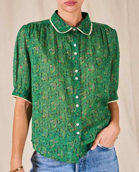 Edie Print Green Top