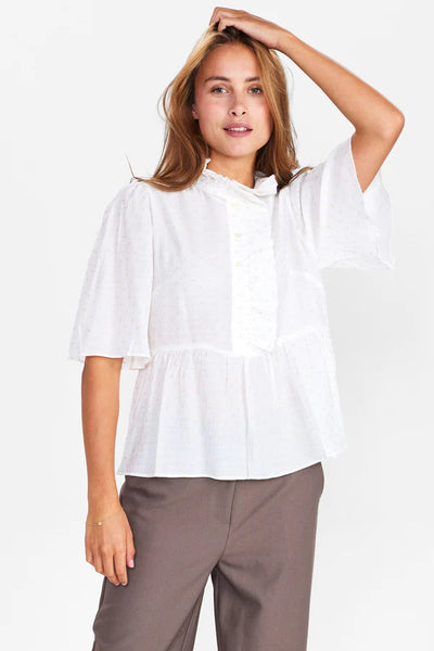 Numph Nuramona Shirt In Bright White