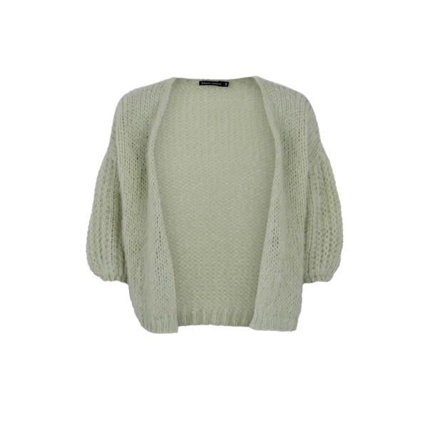 Casey Puff Sleeve Cardigan Pastel Green