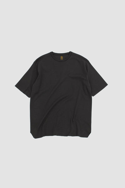 32g Smooth Knit Crew Neck T-shirt Black/charcoal