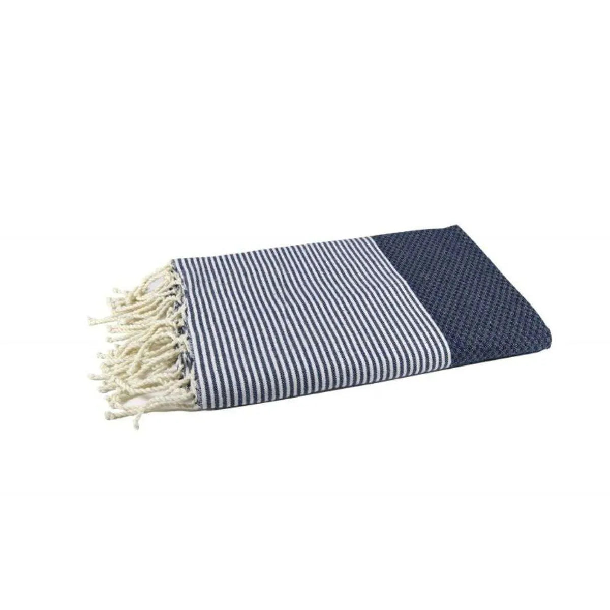 Navy Recycled Cotton Hammam Beach Towel - By Foutas