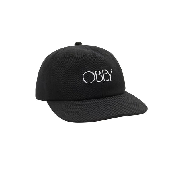 OBEY Basque 6 Panel Strapback Cap - Black