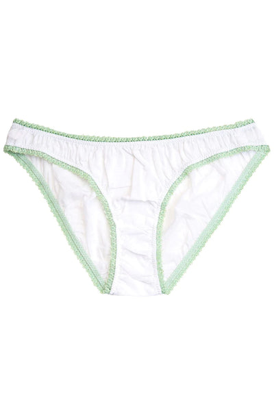 White/pistachio Organic Cotton Panties