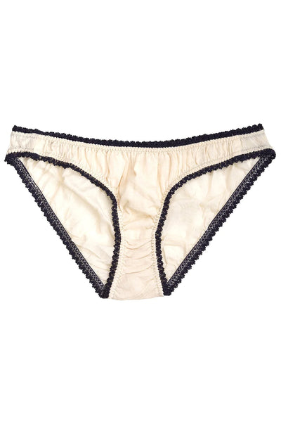 Cream/navy Organic Cotton Panties