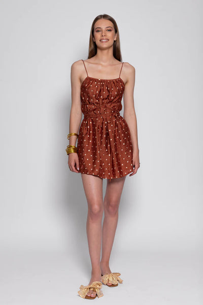 Vanille Short Dress -tanzania Brown/gold