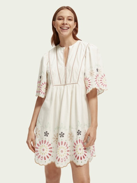 Broderie Mini Dress