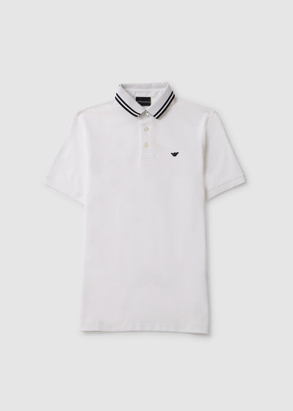 Men's Tipped Polo Shirt In White