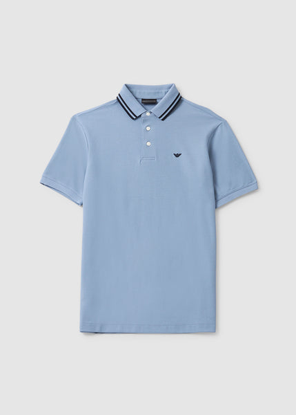 Men's Tipped Polo Shirt In Blue