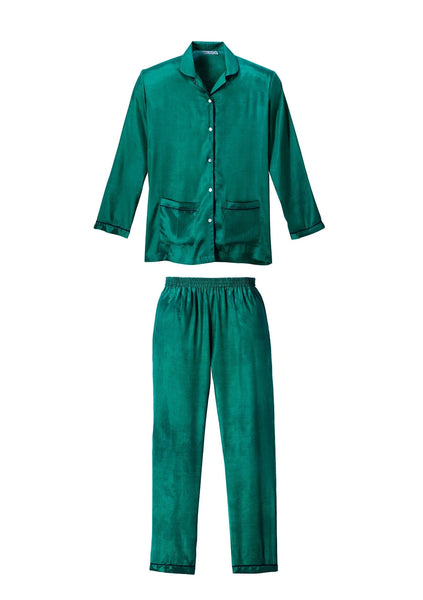 Germaine Des Pres Camille Silk Pyjamas - Emerald