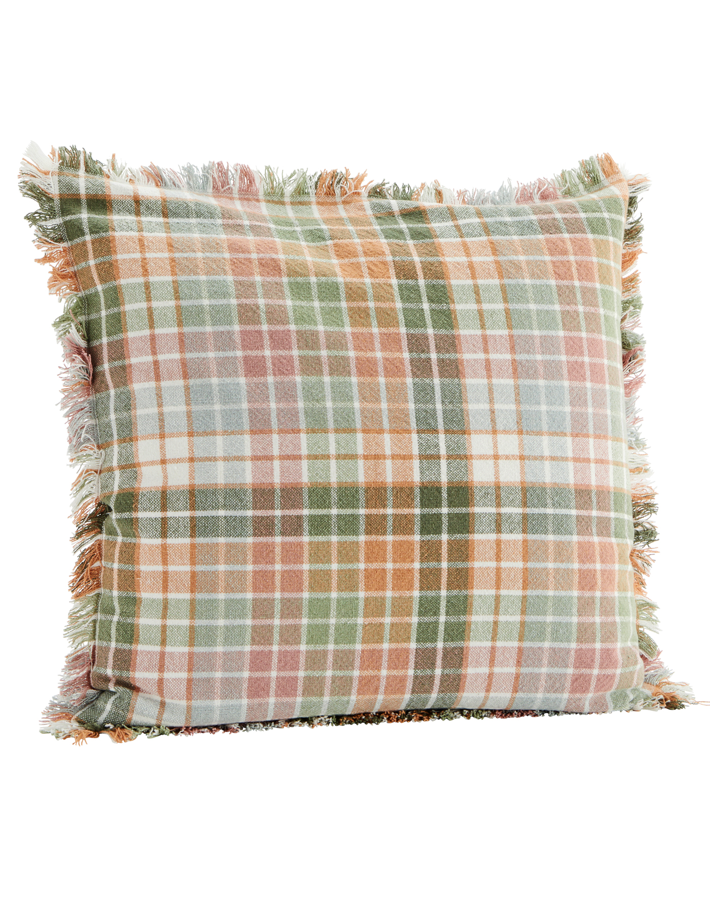 Pastel Checked Cotton Cushion Madam Stoltz