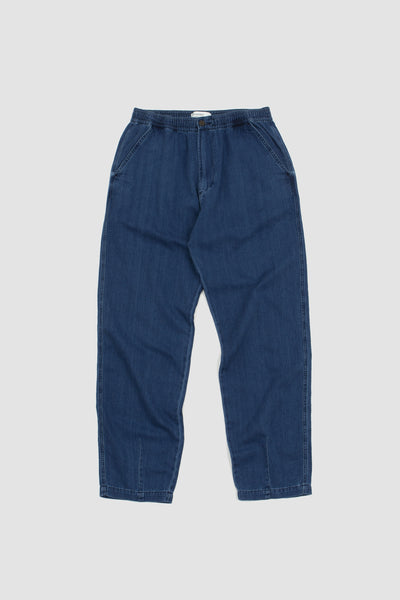 Track Trousers Herringbone Denim Faded Indigo