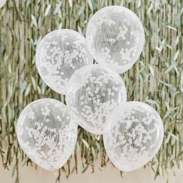 Ginger Ray Hey Baby Shower Confetti Balloons