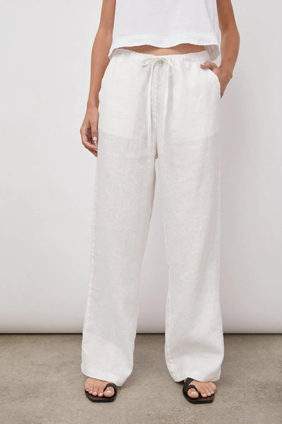 Emmie White Linen Trousers