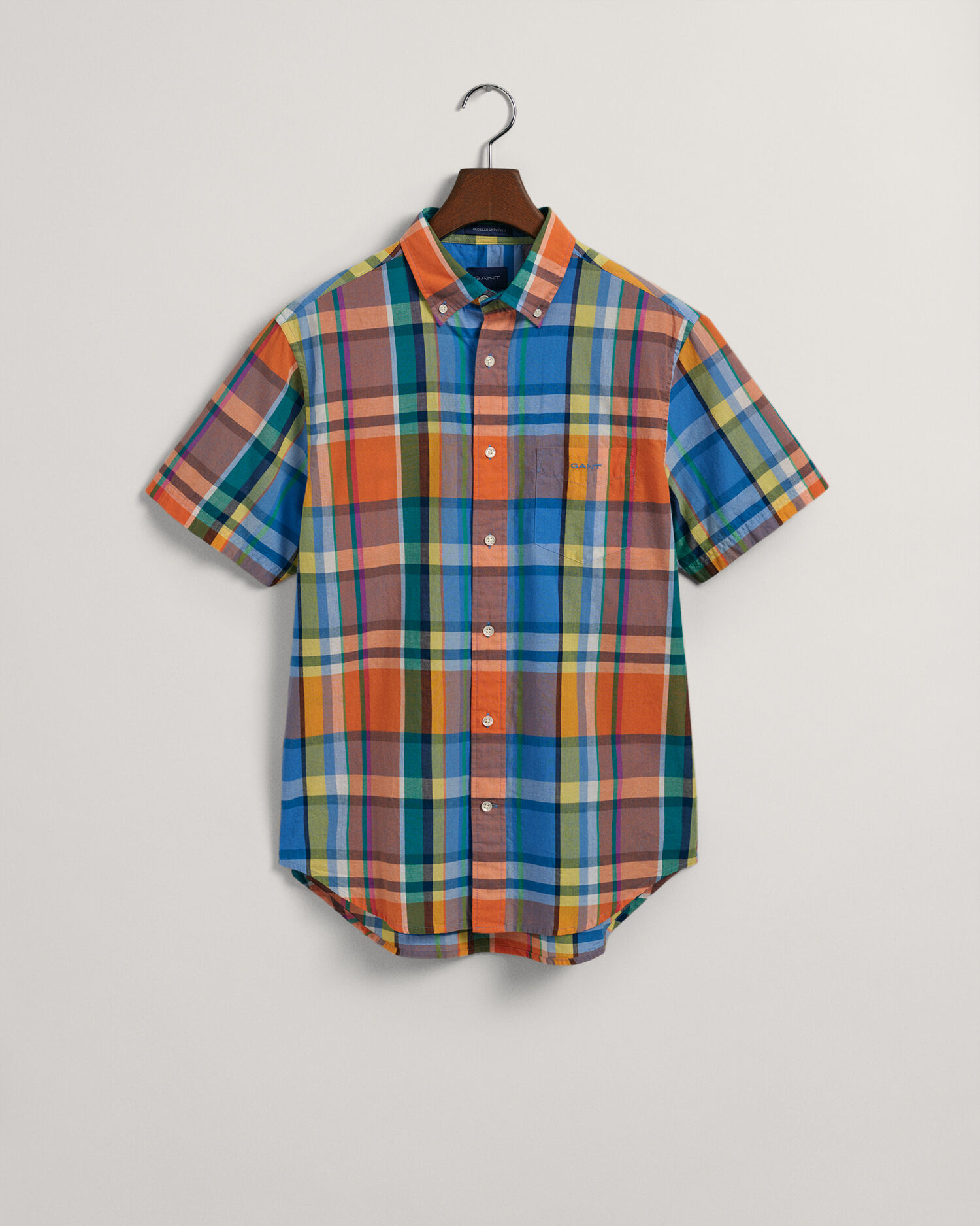 Apricot Orange Madras Short Sleeve Shirt