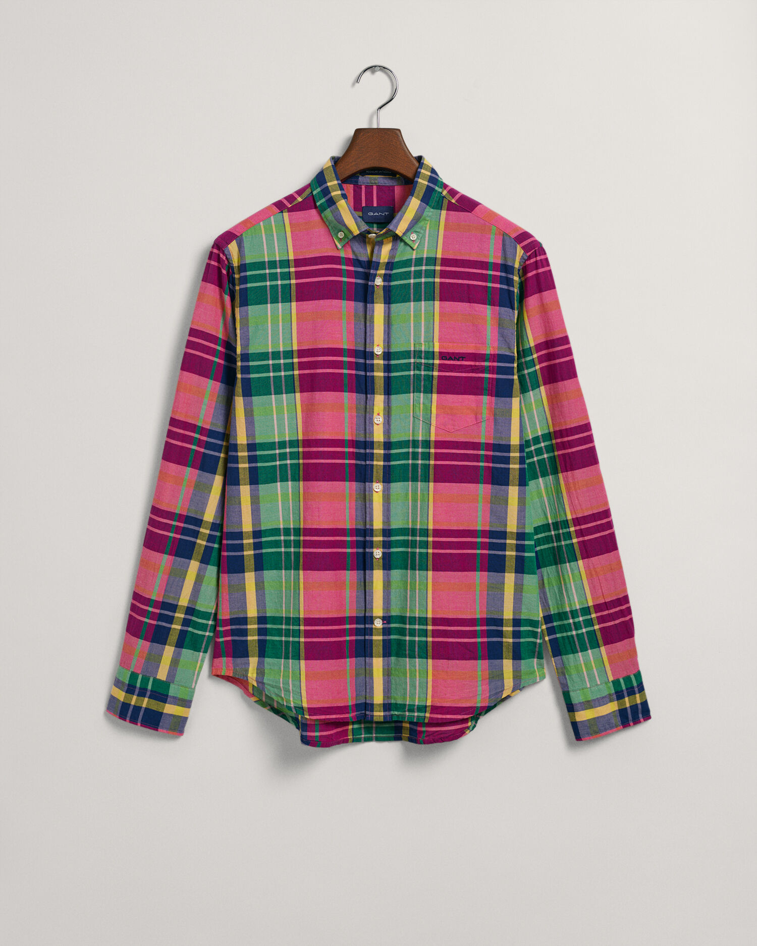 Hyper Pink Regular Fit Indian Madras Shirt