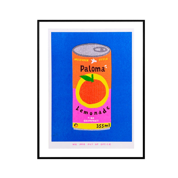 We are out of office  Print Risograph Paloma Lemonade