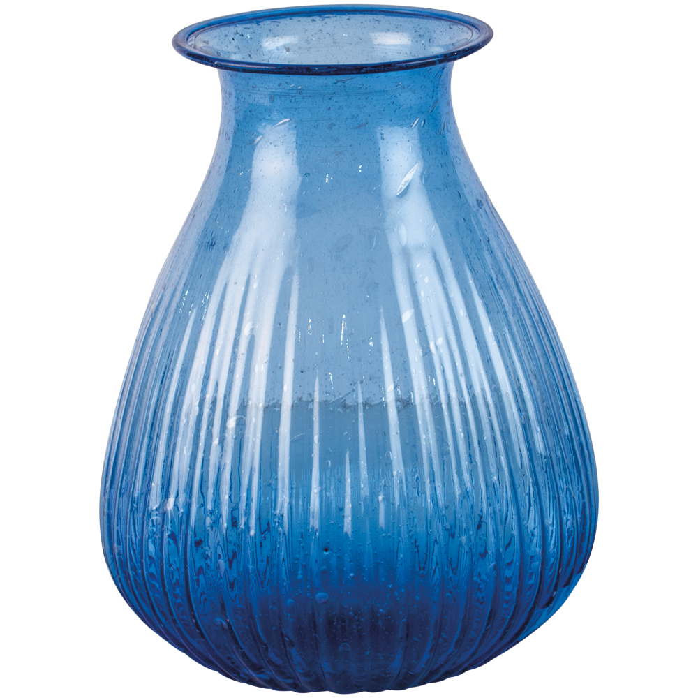 Grand Illusions Ravi Recycled Glass Vase - Blue