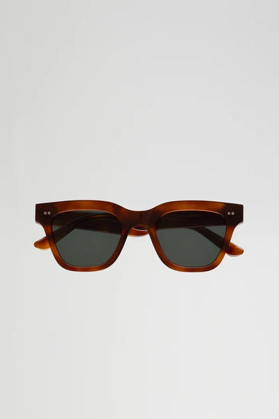 Monokel Eyewear Eyewear - Ellis Amber Sunglasses - Green Solid Lens