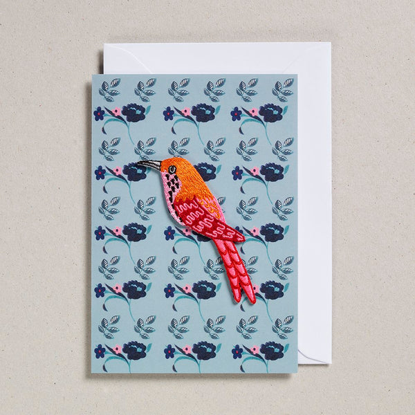 Petra Boase Embroidered Bird Iron On Charm Card