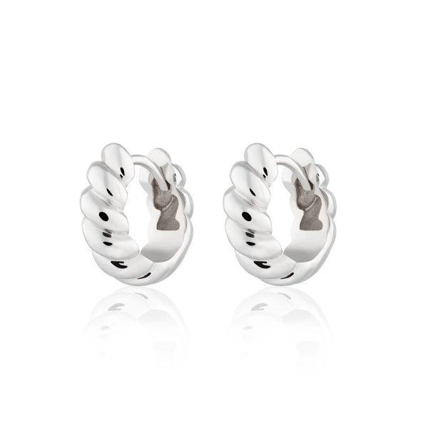 | Hannah Martin Twist & Shout Chunky Huggie Earrings | Sterling Silver