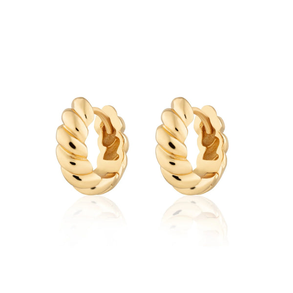 | Hannah Martin Twist & Shout Chunky Huggie Earrings | Gold Plated