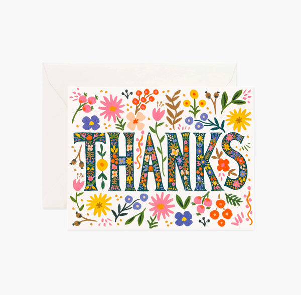 Rifle Paper Co. Floral Thanks Greeting Card