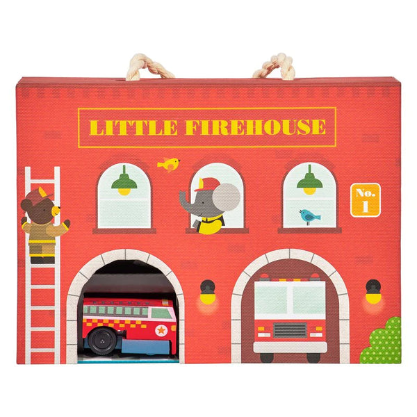 Petit Collage Firehouse Wind Up & Go Play Set