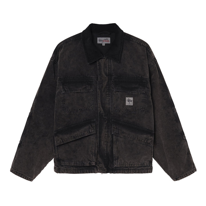 Black Washed Canvas Shop Jacket